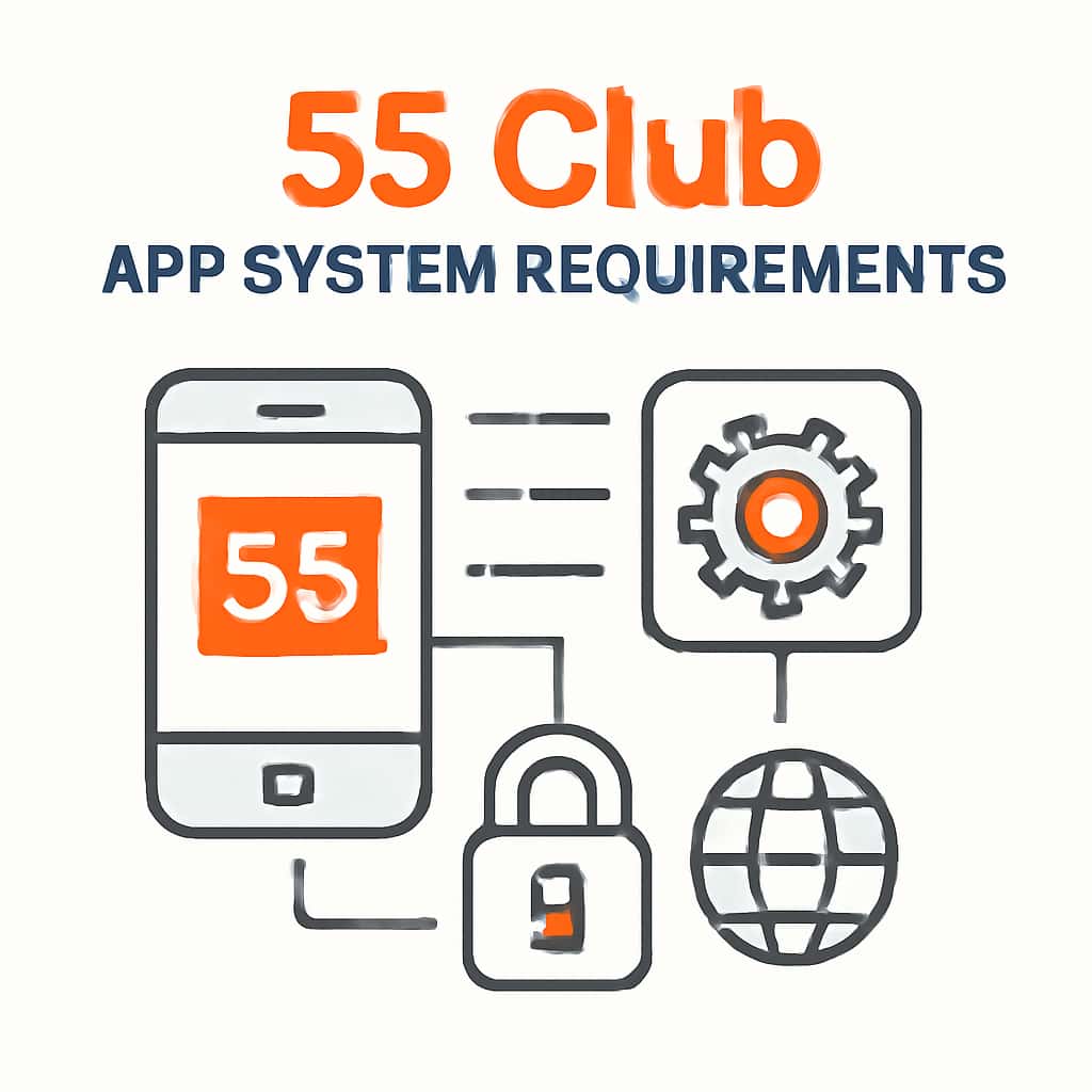 An educational diagram showing the installation steps for the 55 Club app.