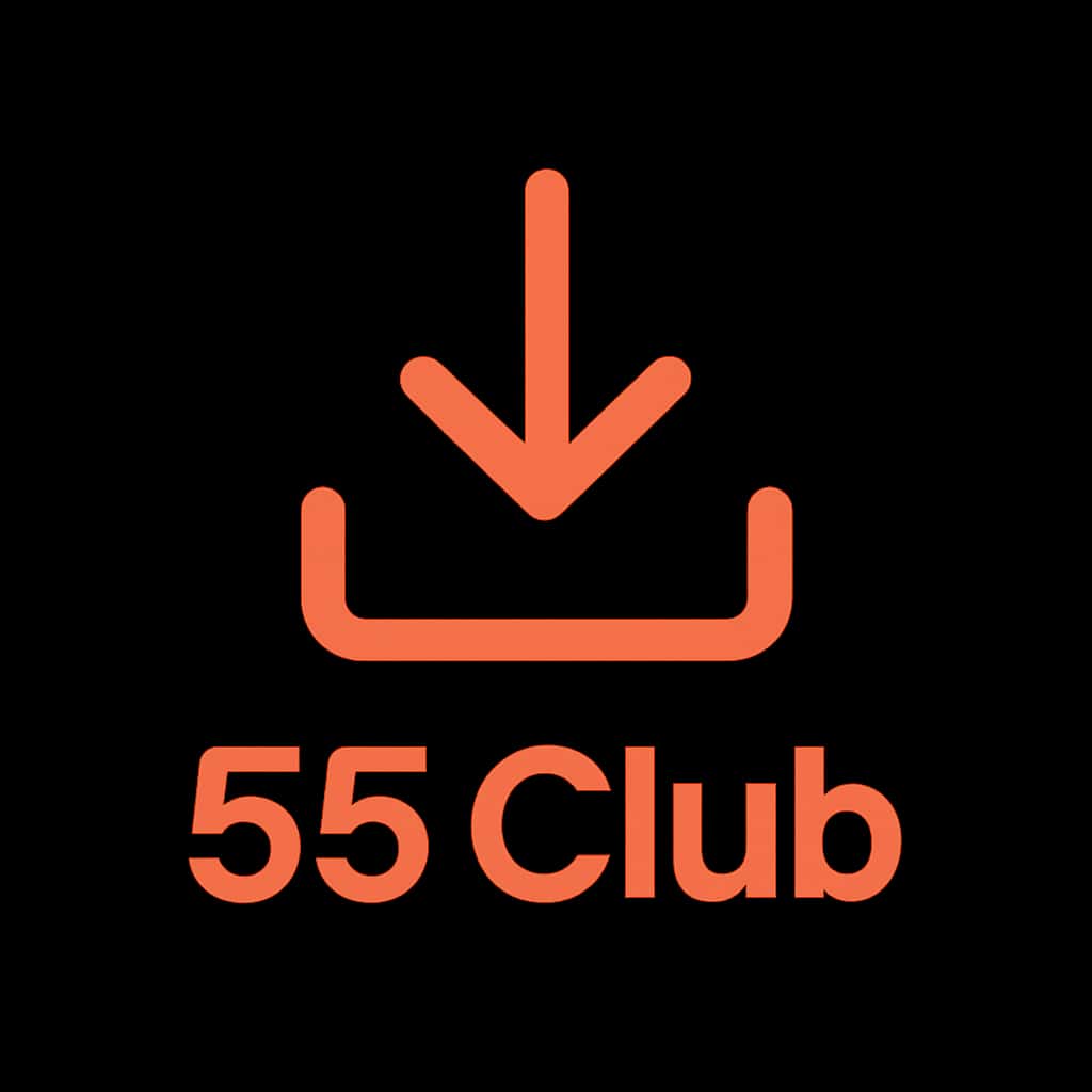 A professional badge design for 55 Club Download.