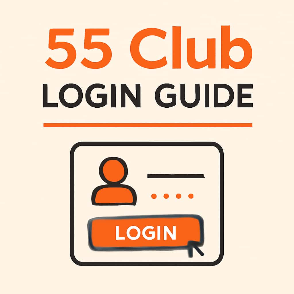 Diagram depicting the steps for logging into 55 Club.