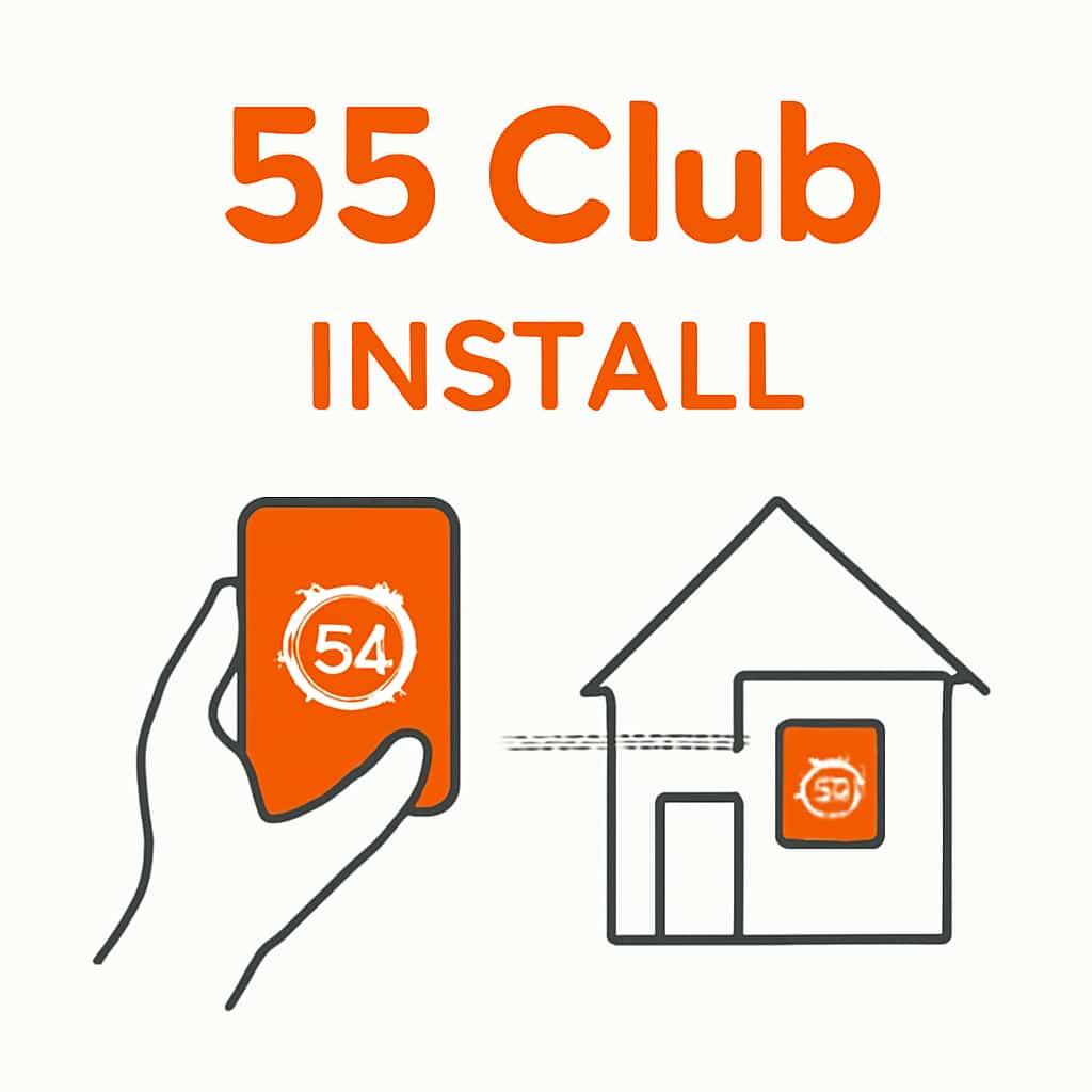 Illustration of the installation steps for 55 Club
