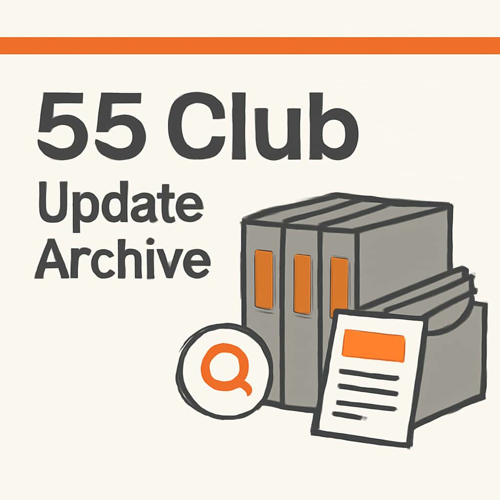 An educational diagram illustrating the functionalities of the 55 Club Update Archive.