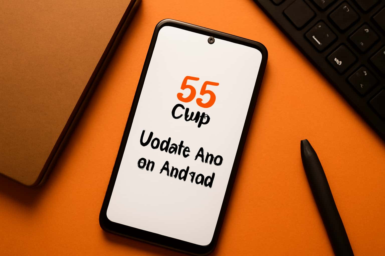 An illustration representing the update process for the 55 Club app on Android.